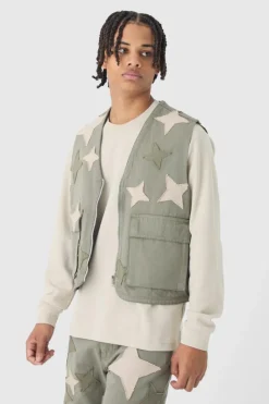 Discount boohoo Star Patchwork Applique Set khaki