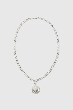 Sale boohooMAN Star Pendant Necklace In silver