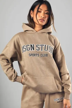 Cheap boohoo Dsgn Studio Applique Oversized Hoodie stone