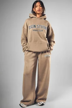 Cheap boohoo Dsgn Studio Applique Oversized Hoodie stone