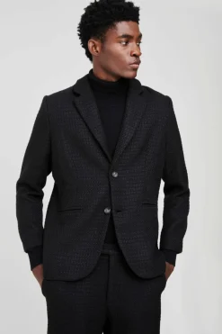 Outlet boohoo Straight Fit Boucle Suit black