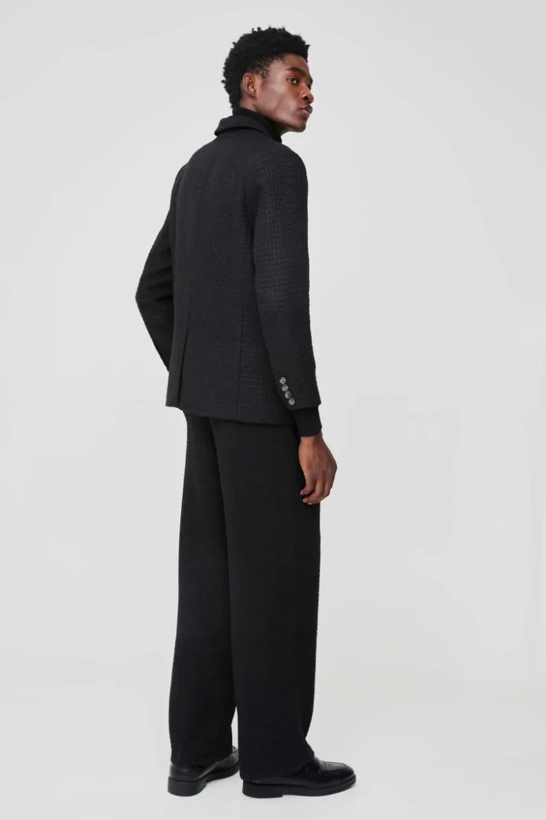 Outlet boohoo Straight Fit Boucle Suit black
