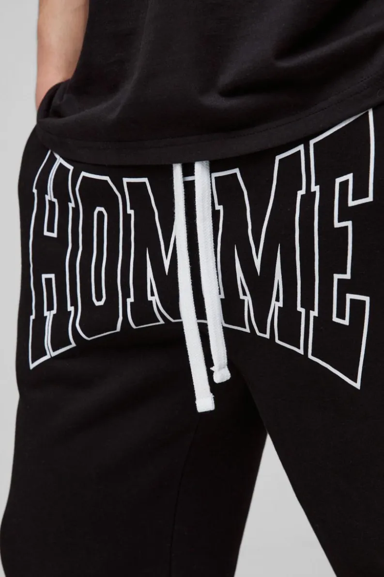 Cheap boohooMAN Straight Fit Homme Print Jogger black