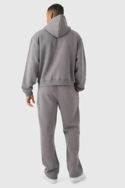 Hot boohooMAN Straight Fit Official Embossed Jogger charcoal