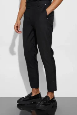 Discount boohoo Straight Fit Overlay Detail Suit black