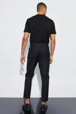 Discount boohoo Straight Fit Overlay Detail Suit black
