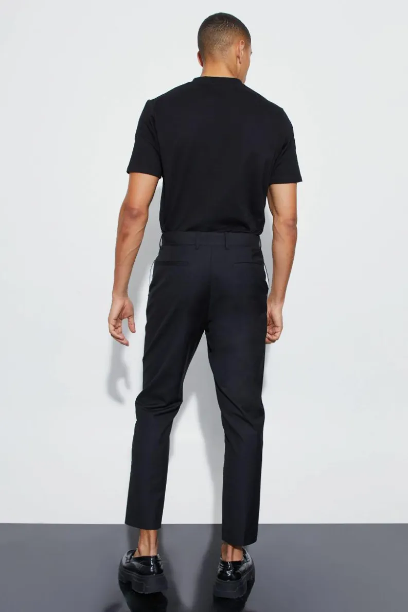 Discount boohoo Straight Fit Overlay Detail Suit black