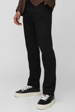 Sale boohoo Straight Fit Pleated Blazer & Trouser Suit black