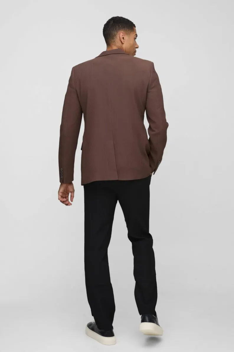 Sale boohoo Straight Fit Pleated Blazer & Trouser Suit black