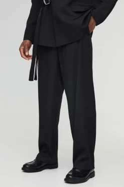 Flash Sale boohoo Straight Fit Wrap Front Blazer & Trouser Suit black