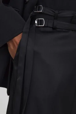 Flash Sale boohoo Straight Fit Wrap Front Blazer & Trouser Suit black