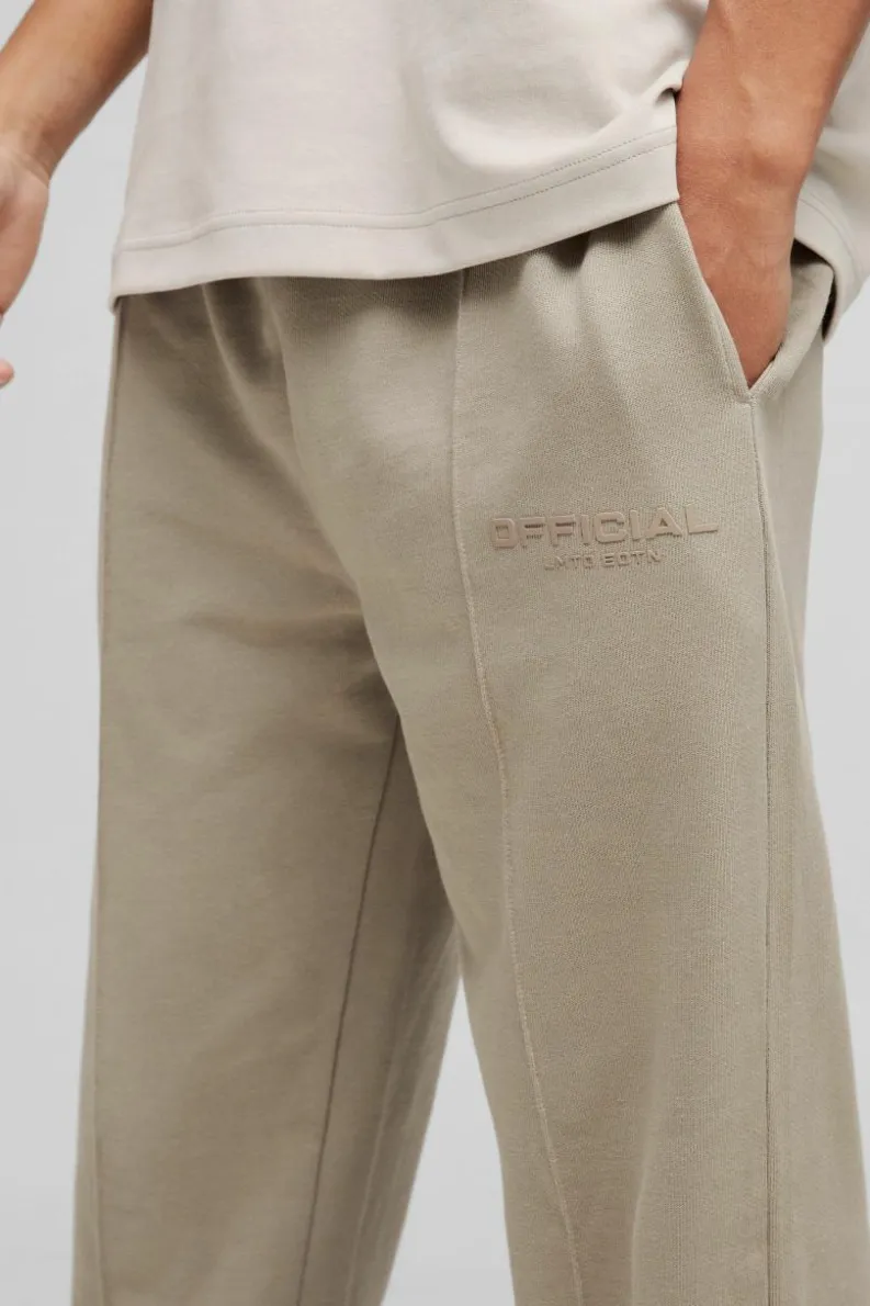Best Sale boohooMAN Straight Leg Heavyweight Pintuck Jogger stone