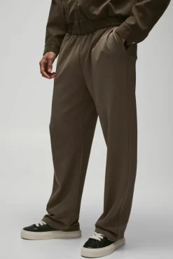 New boohooMAN Straight Leg Jersey Twill Jogger taupe