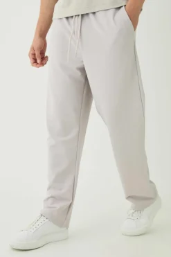 Best boohooMAN Straight Leg Jersey Twill Jogger grey marl