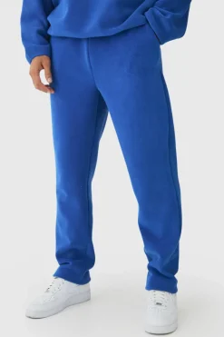 Best Sale boohooMAN Straight Polar Fleece Jogger cobalt