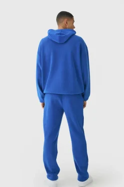 Best Sale boohooMAN Straight Polar Fleece Jogger cobalt