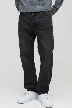 Store boohooMAN Straight Rigid Jean charcoal