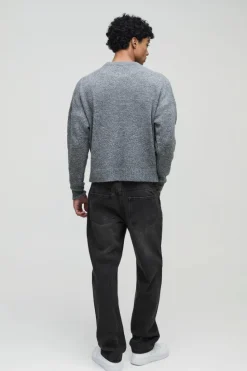 Store boohooMAN Straight Rigid Jean charcoal