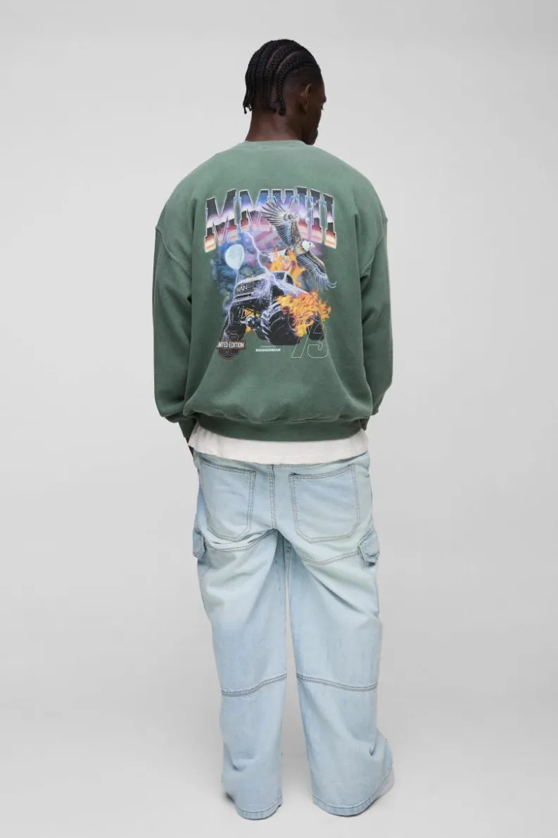 Best boohooMAN Super Baggy Rigid Cargo Denim Jeans light blue