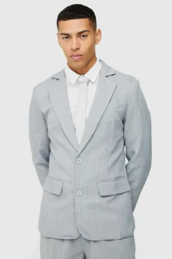 Fashion boohooMAN Super Skinny Check Single Breasted Jacket grey