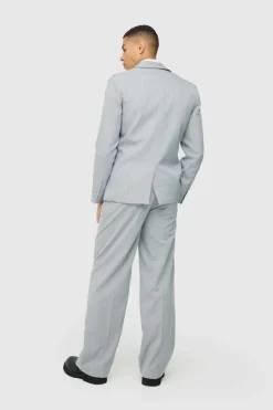 Fashion boohooMAN Super Skinny Check Single Breasted Jacket grey