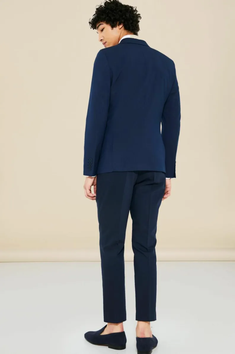 Store boohooMAN Super Skinny Double Breasted Suit Jacket navy