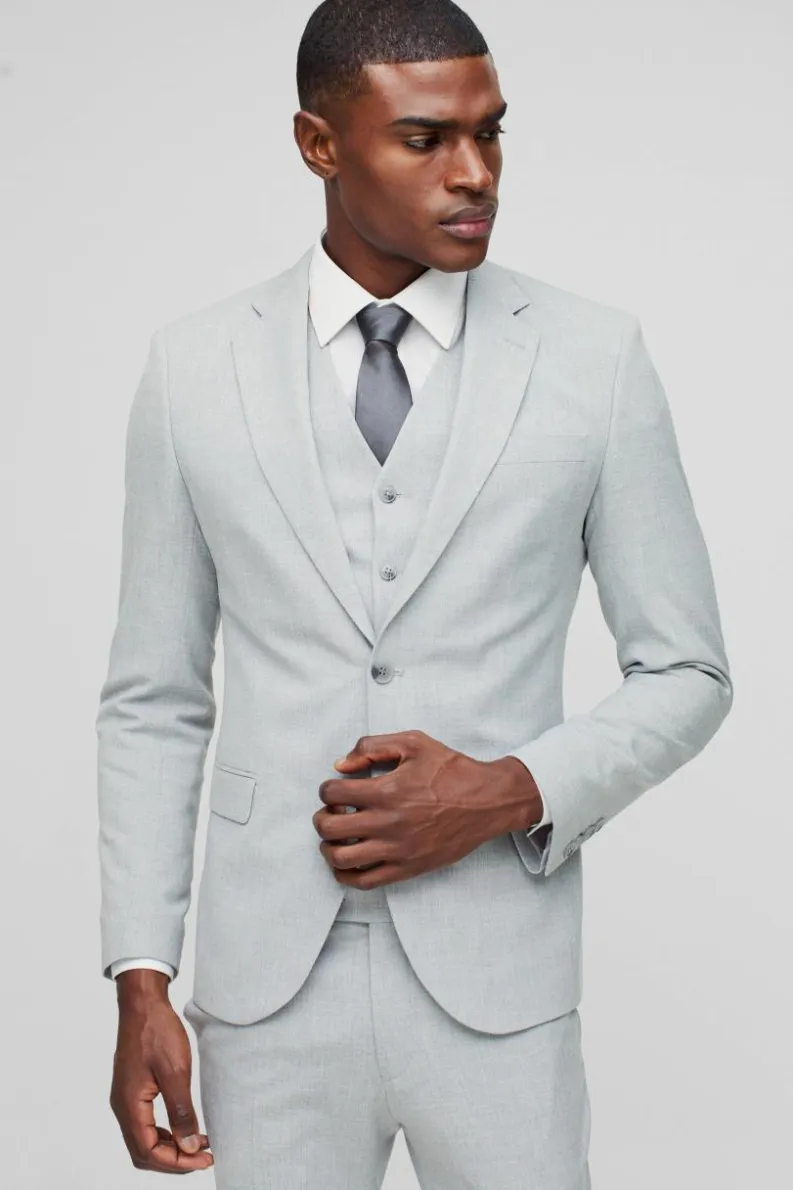 Outlet boohoo Super Skinny Single Breasted Suit grey
