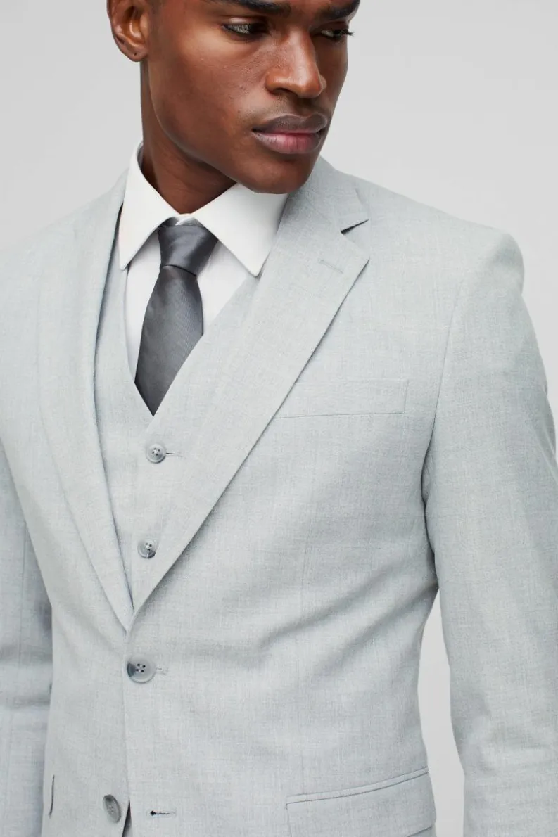 Outlet boohoo Super Skinny Single Breasted Suit grey