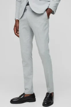 Cheap boohooMAN Super Skinny Suit Trousers grey