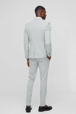 Cheap boohooMAN Super Skinny Suit Trousers grey