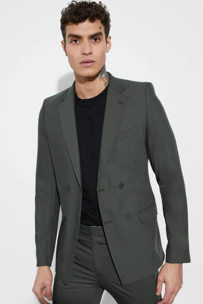Fashion boohoo SUPER SKINNY PLAIN SUIT khaki