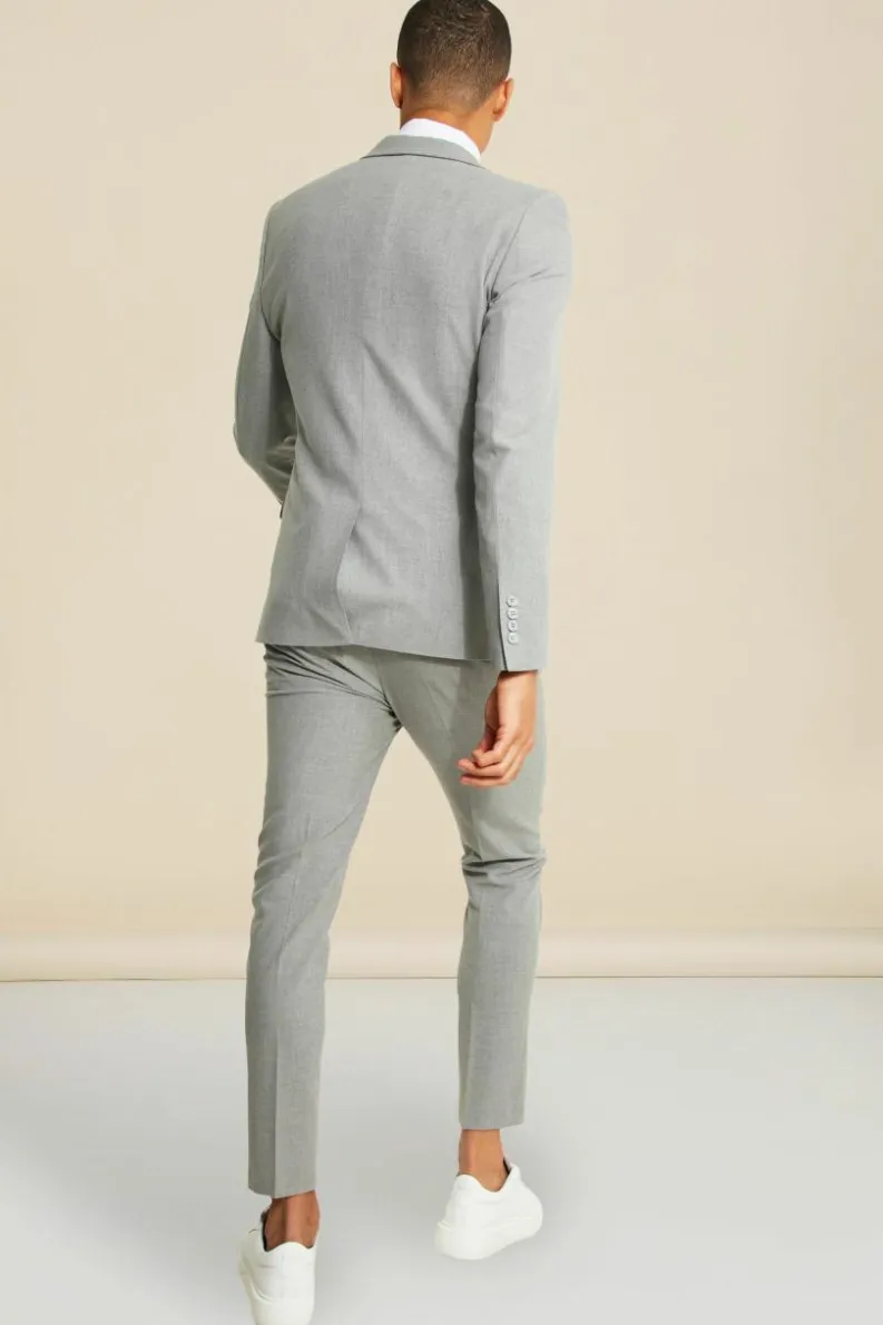 Best boohooMAN Super Skinny Single Breasted Suit Jacket grey