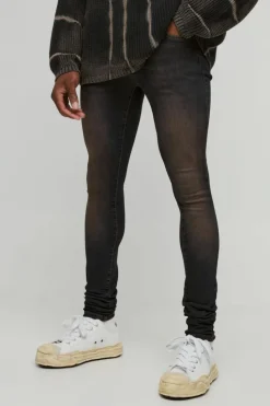 Sale boohooMAN Super Skinny Stacked Jeans vintage wash