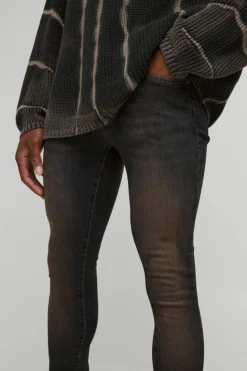 Sale boohooMAN Super Skinny Stacked Jeans vintage wash