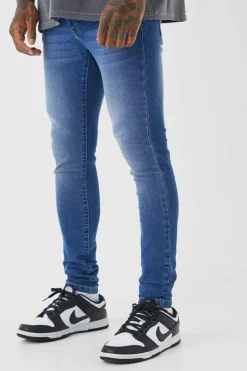 New boohooMAN Super Skinny Stretch Jean mid blue