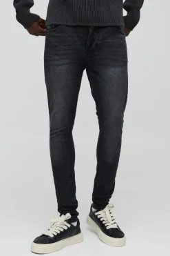 Best boohooMAN Super Skinny Stretch Jean washed black
