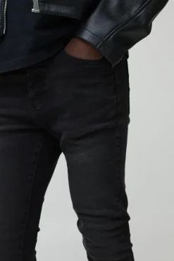 Cheap boohooMAN Super Skinny Stretch Jean washed black