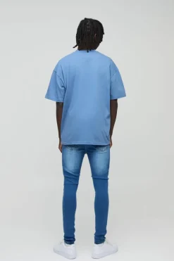 Outlet boohooMAN Super Skinny Stretch Jean In light blue