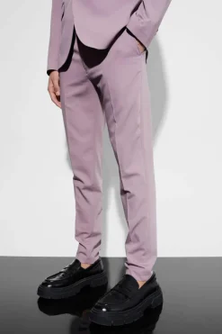 Online boohooMAN Super Skinny Suit Trousers mauve