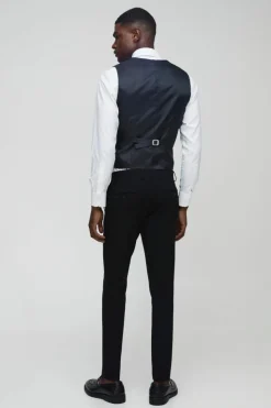 Clearance boohooMAN Super Skinny Waistcoat black