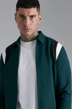 Outlet boohooMAN Tailored Collared Varsity Bomber Jacket green