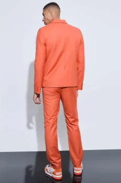 Flash Sale boohoo Tailored Harrington Suit rust