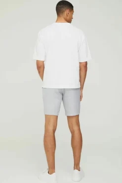 Online boohooMAN Tailored Marl Slim Fit Shorts grey