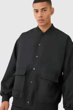 Sale boohoo Tailored Oversized Bomber Smart Set black