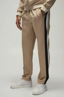Hot boohooMAN Tailored Varsity Trouser stone