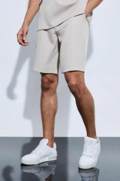 Flash Sale boohooMAN Tailored Wide Leg Shorts bone