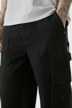 Cheap boohooMAN Tall Baggy Fit Cargo Jeans black