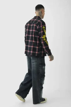 Hot boohooMAN Tall Baggy Fit Washed Multi Pocket Cargo Jeans washed black