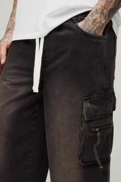 Cheap boohooMAN Tall Baggy Rigid Cargo Jeans brown