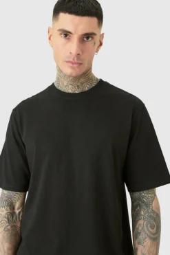 Fashion boohooMAN Tall Basic Crew Neck T-shirt black